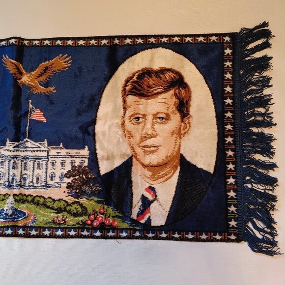 60's Vintage John F. Kennedy & Robert Kennedy USA President Rug Tapestry… - Picture 5 of 7